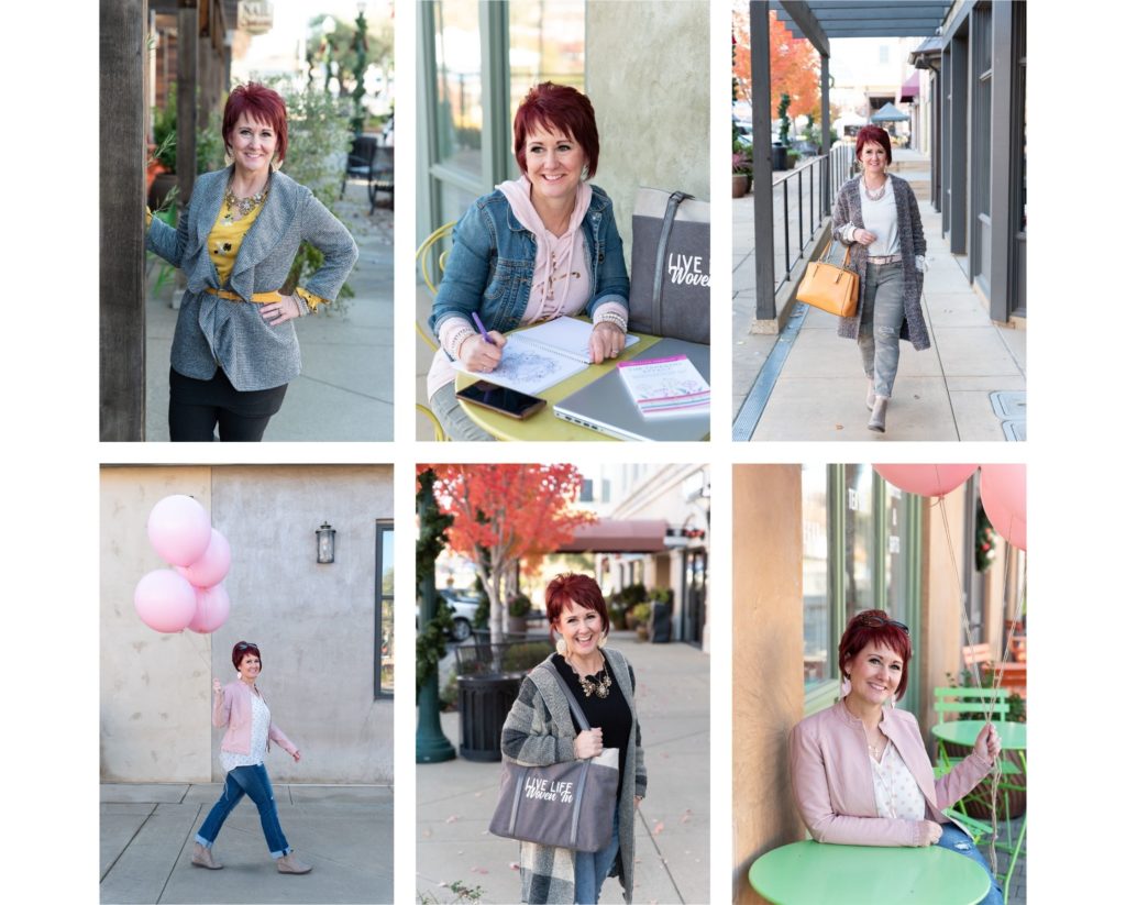 collage of brand photos of female small business owner